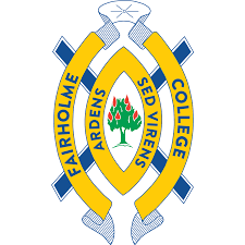 A logo for fairholme college with a tree in the center