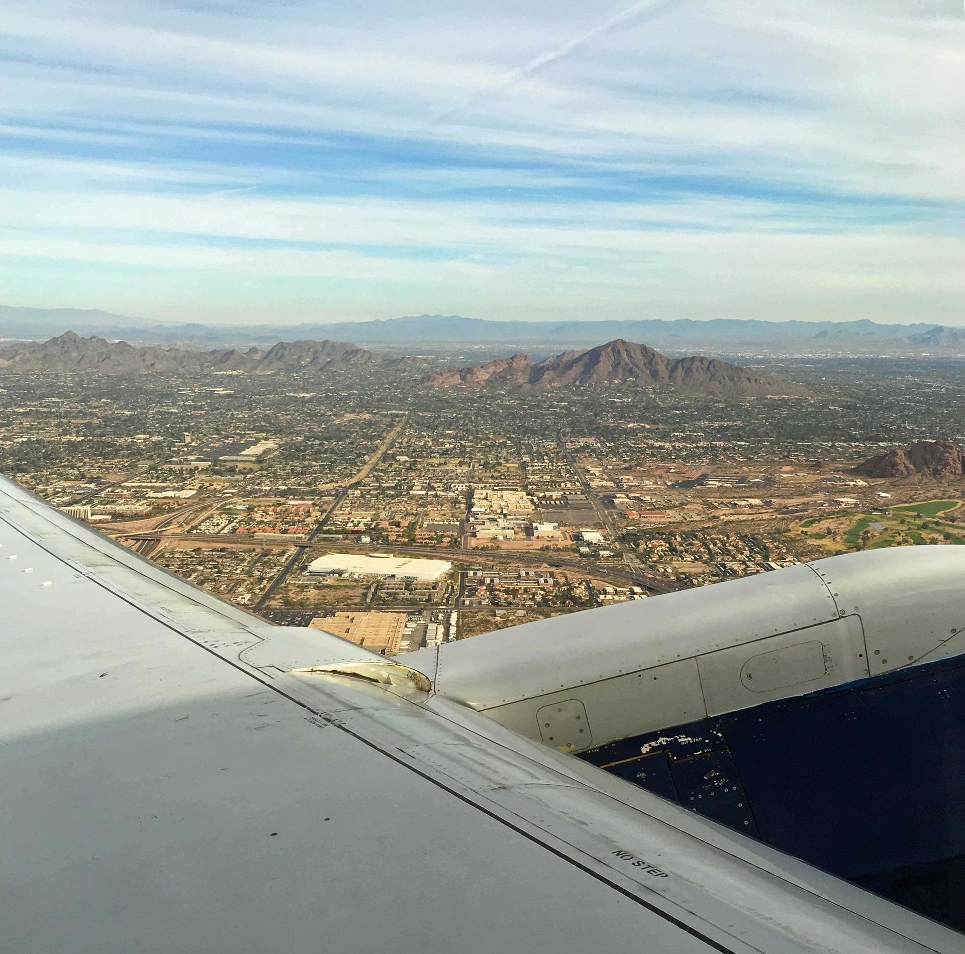A view of a city from an airplane window