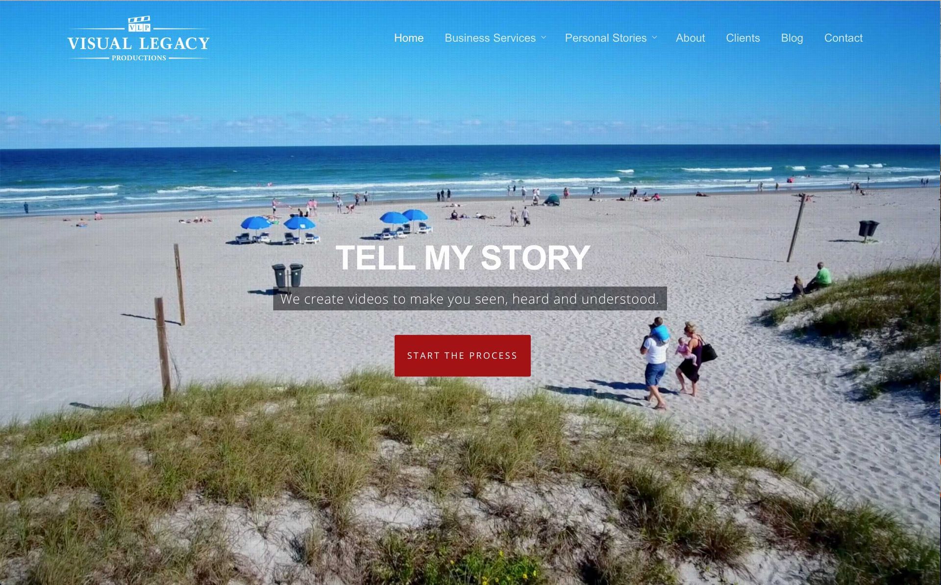 A screenshot of a website that says tell my story