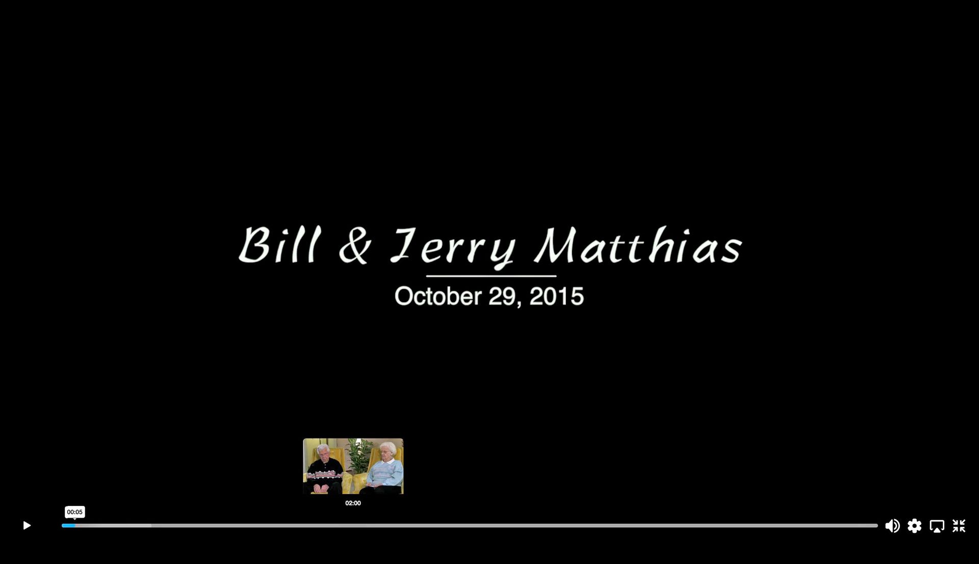 A black screen with the words bill and jerry matthias on it.