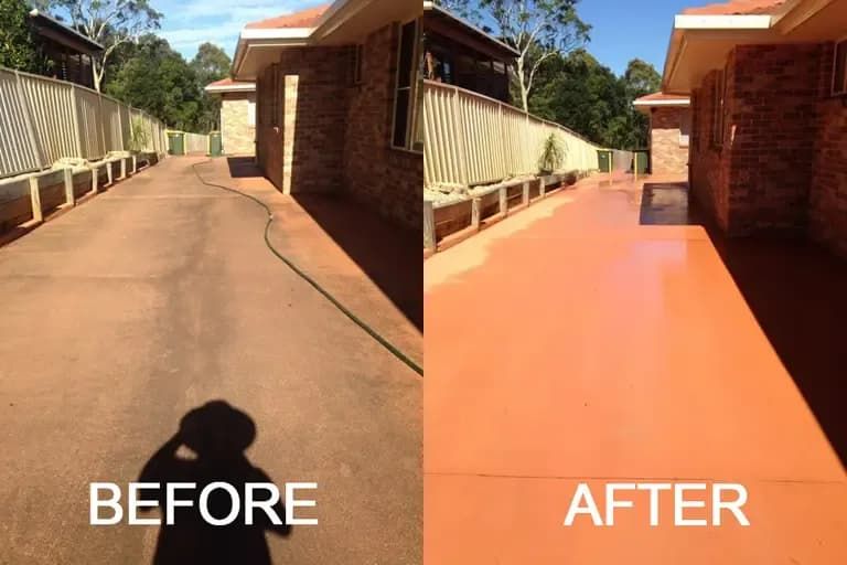 Before and After Cleaning Driveway — Complete Pressure Cleaning in Glen Port Macquarie, NSW