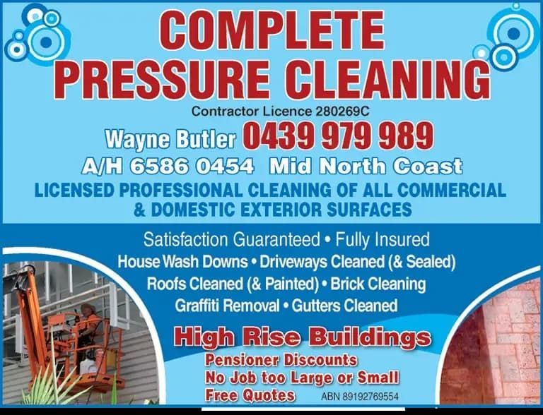 Business Banner — Complete Pressure Cleaning in Glen Port Macquarie, NSW