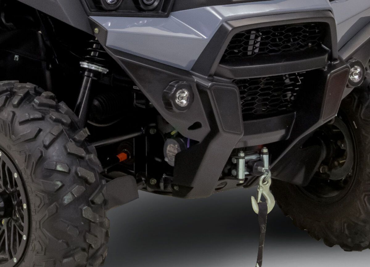 Winch on the front of the Argo ATV side by side.