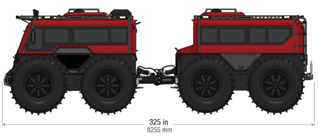 Fat Truck 8x8 Wagon that holds a crew of 16 workers.