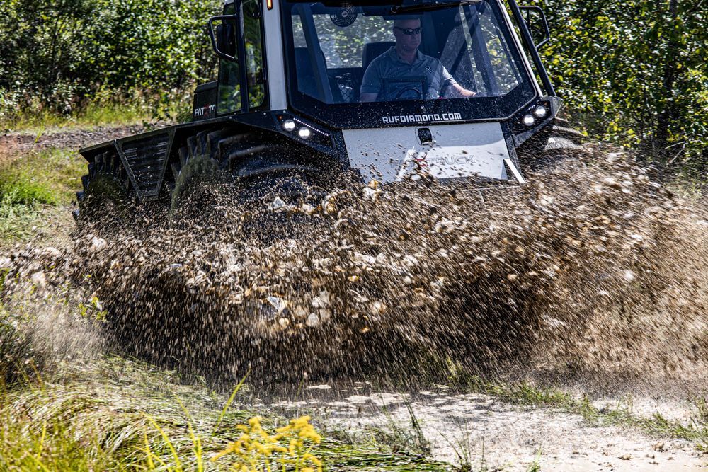 Fat Truck rolling through mud and water with ease.