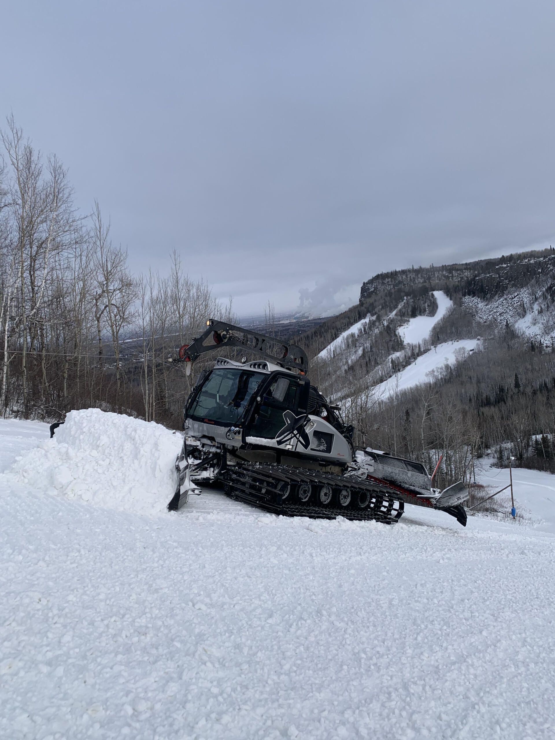 Prinoth Bison X with Winch attached.