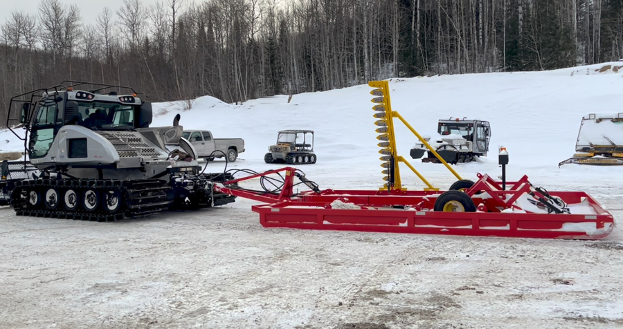 MTN Trail Drag for snow grooming with a brush cutter.