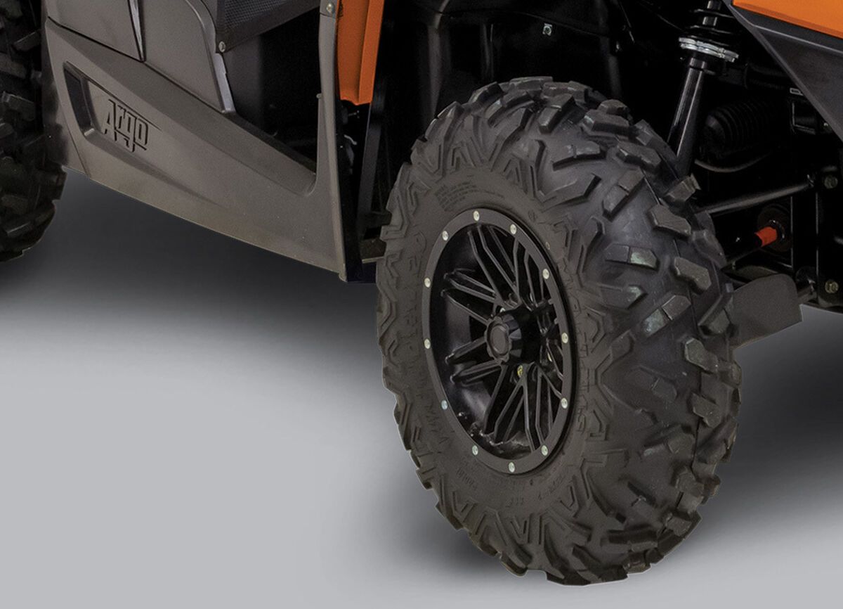 25 inch black ATV tires.