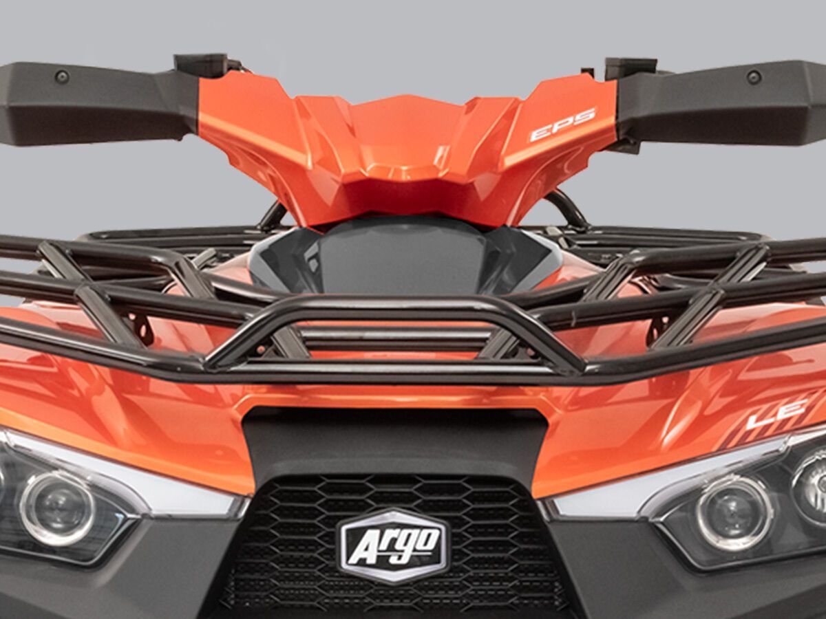 Front rack on an orange ATV.