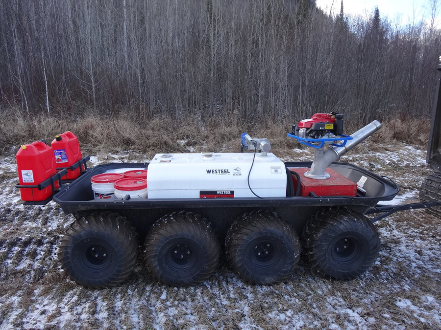 The Big Ice Flood Pump on an Argo trailer.