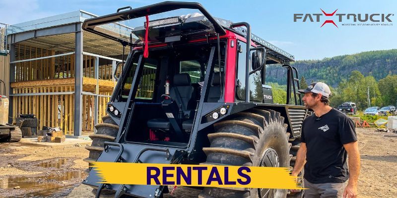 A rental Fat Truck loaded on the trailer.
