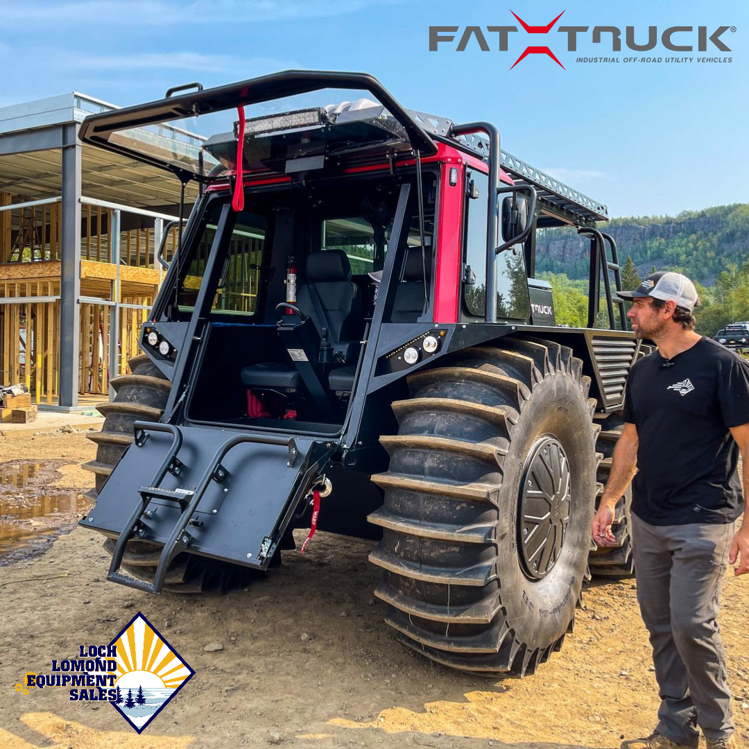 Martin Antoniak stands beside a Fat Truck at Loch Lomond Equipment Sales.