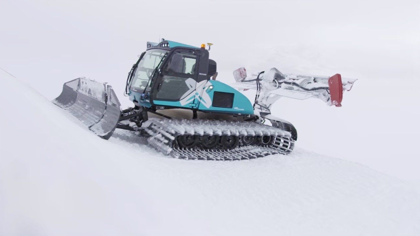 Prinoth Bison Alpine spotted Ski grooming in Ontario.