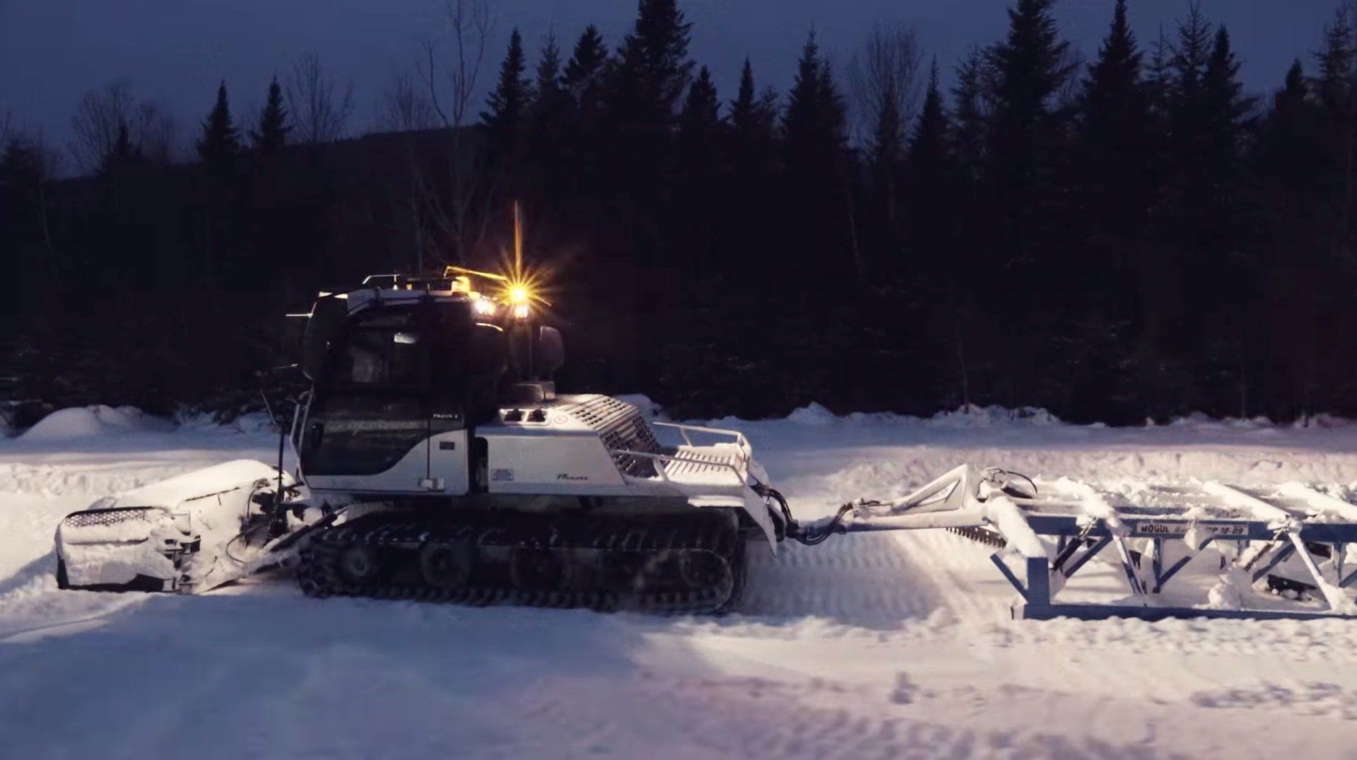 Snow grooming trail grooming snow mobile skiing ontario manitoba.
