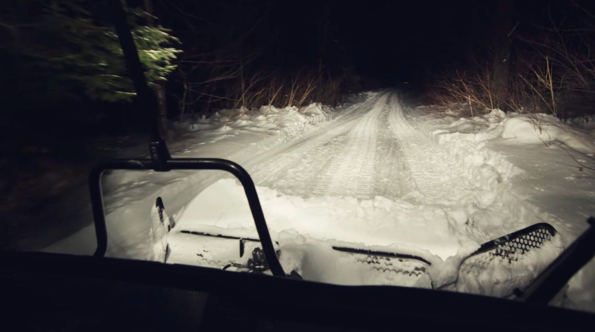 Ski grooming late at night.