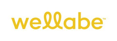 Wellabe logo in yellow on a white background. The