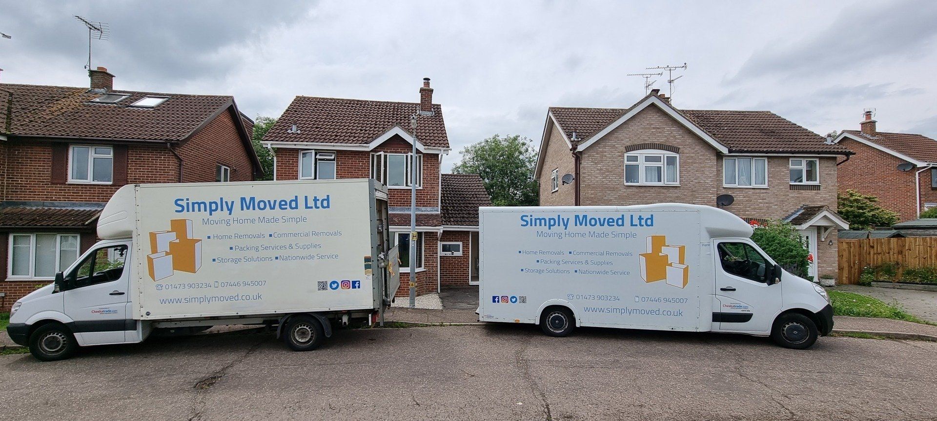 Moving Vans completing a House move from Ipswich, Suffolk, to Colchester, Essex