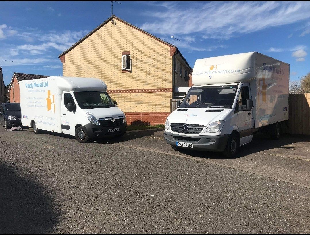 2 moving vehicles during a house move in Ipswich by Simply Moved Ltd