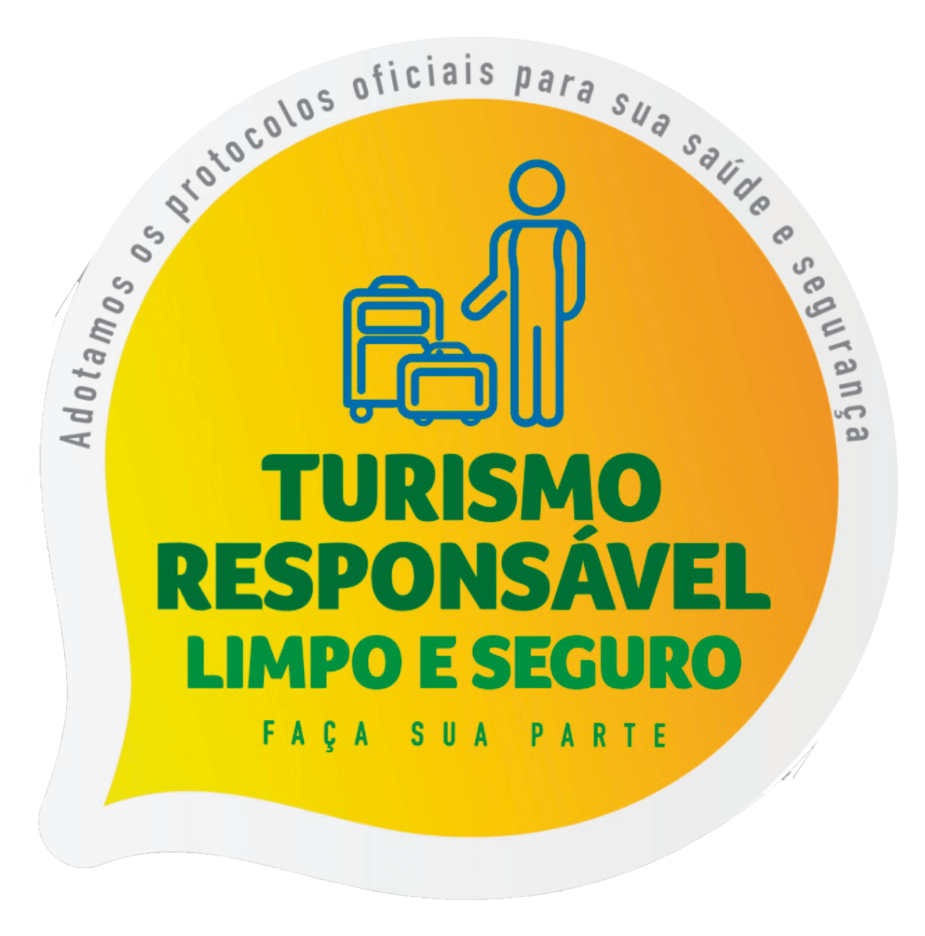 A sticker that says turismo responsavel limpo e seguro