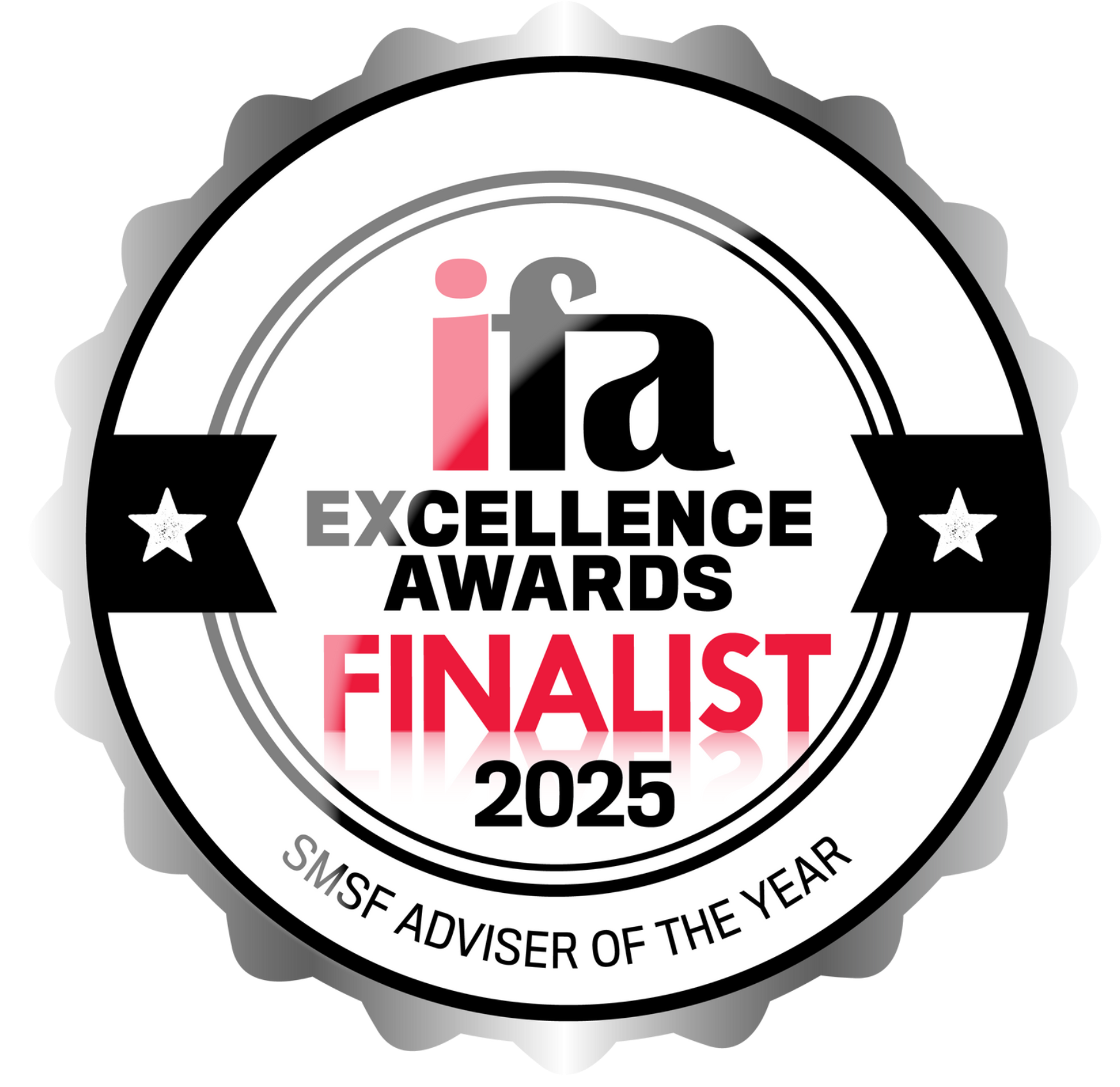 IFA Excellence Awards Finalist 2025 badge, featuring black, red, and silver elements.