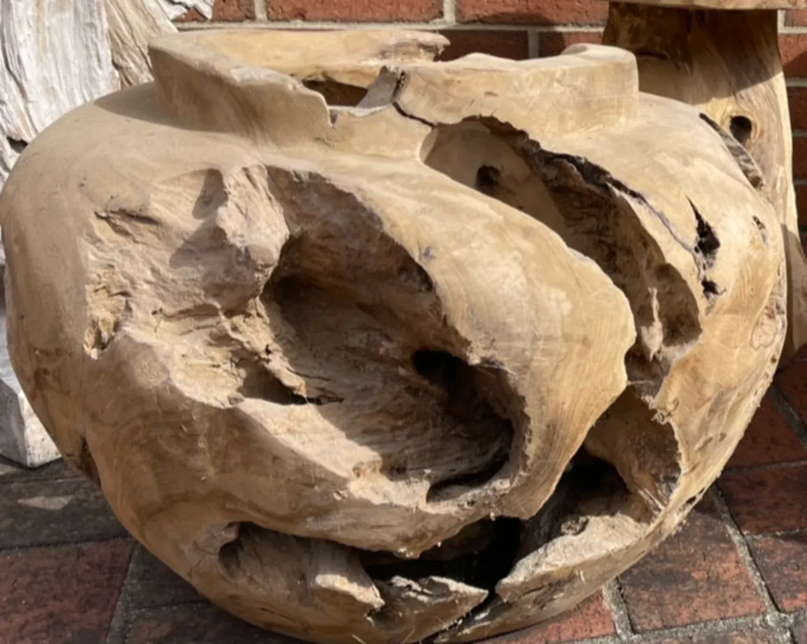 Teak Wood Planter Live Edge Natural Teak Root Flower Pot Teak Driftwood | ethenial.com