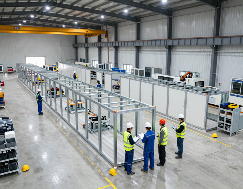Modular factory floor during preconstruction review
