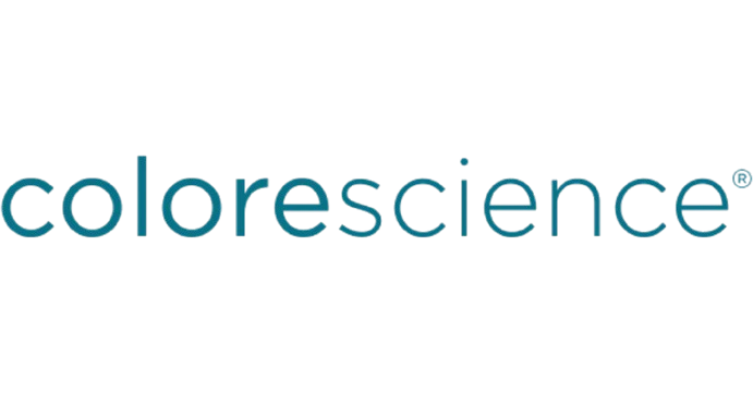 Colorescience logo in teal lowercase text on a white background