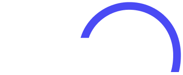 Blue curved arc resembling a progress indicator on a white background