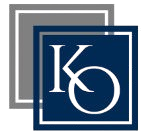 A blue and white logo with the letter k in a square.