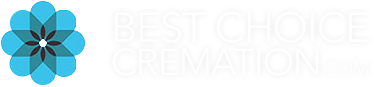 Blue flower logo with white text reading &ldquo;BEST CHOICE CREMATION&rdquo;