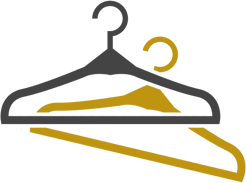 A couple of clothes hangers hanging on a white background.