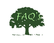 A green tree with the word faq 's written on it.