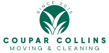 Coupar Collins Moving & Cleaning logo with “We’re hiring!” on green and cream background