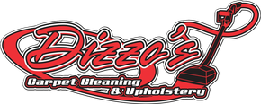 Drizzo’s Carpet Cleaning & Upholstery logo in red, black, and silver with a vacuum hose graphic