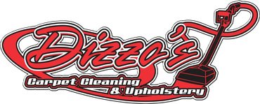 Drizzo’s Carpet Cleaning & Upholstery logo in red, black, and silver with a vacuum hose graphic