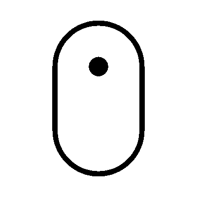 Mouse icon with a dot in the top center.
