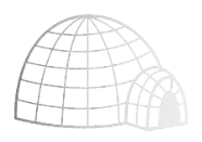Outline of an igloo with an entrance.
