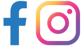 Logotipos de Facebook e Instagram uno al lado del otro