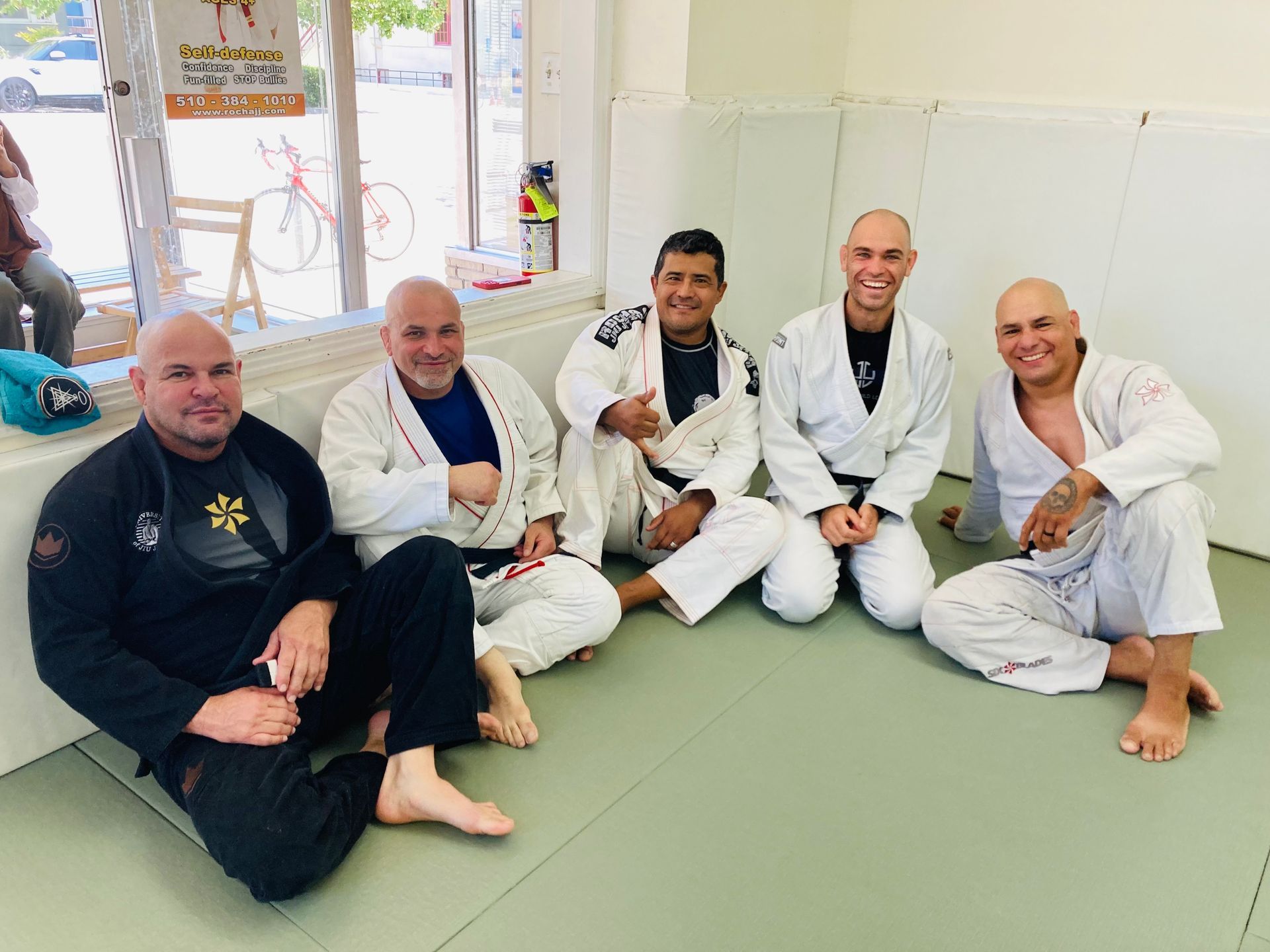 Coach Mark, Mike Moreno, Nathan, Vernie, and Professor Rocha.