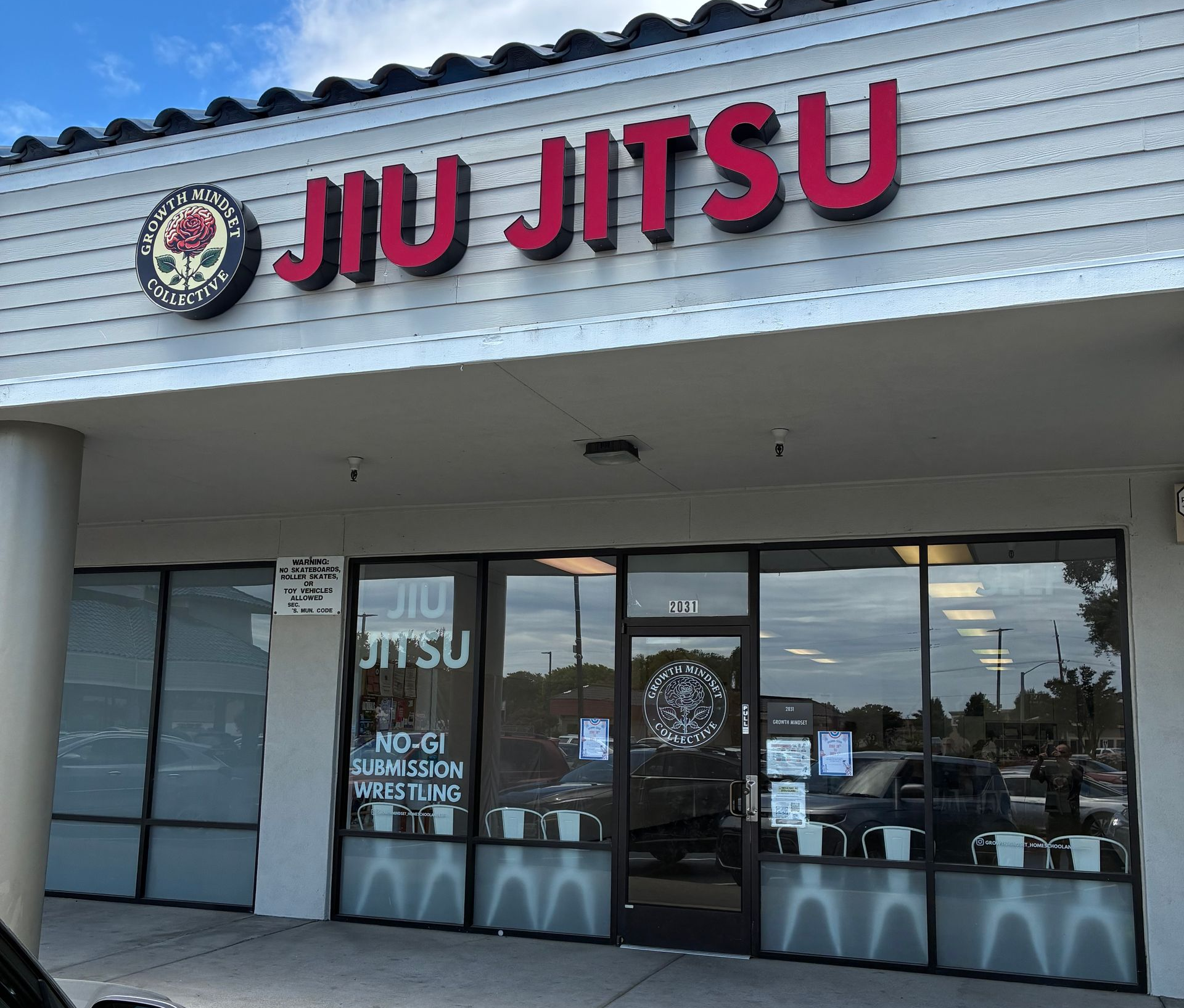 The storefront of Growth Mindset Collective Jiu Jitsu.