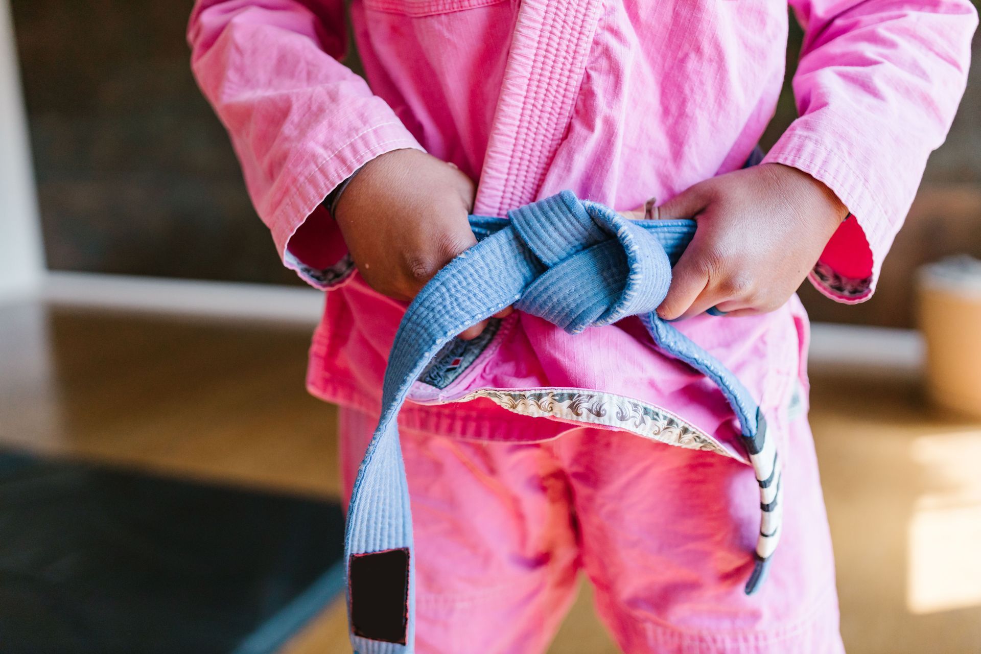 Adult gi BJJ sparring
