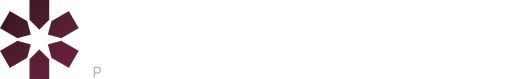 A dark purple logo featuring six abstract, arrow-like shapes pointing toward a central star-shaped negative space.