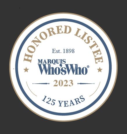 Honored Listee Marquis Who's Who 2023 Est 1898 125 Years (symbol)
