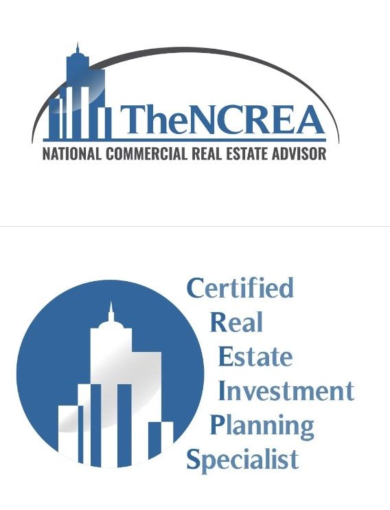 National Commercial Real Estate Advisor NCREA CREIPs Certified Real Estate Investment Planning Specialist (logos)
