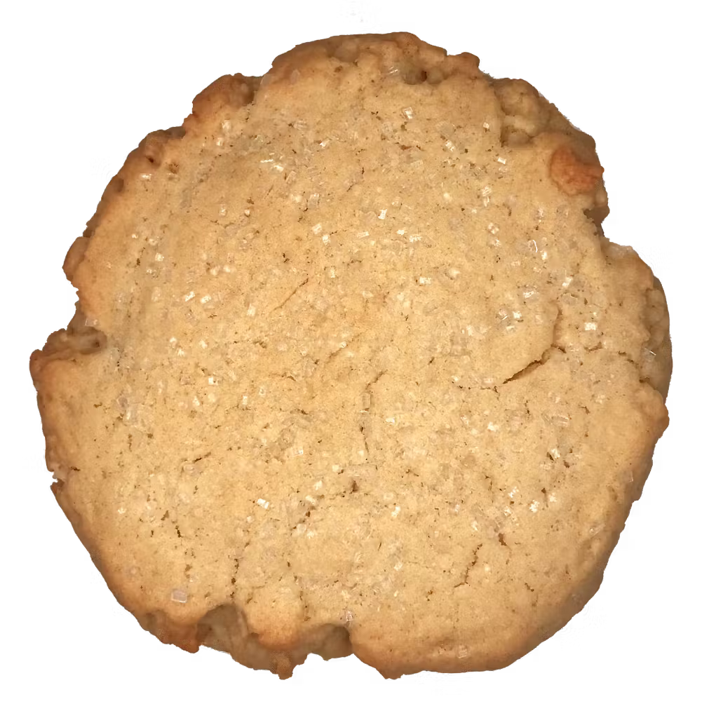 A cookie with a bite taken out of it on a white background