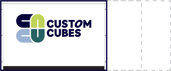 a logo for custom cubes is shown on a white background