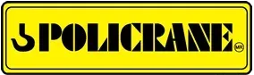 Logotipo de Policrane, texto negro sobre rectángulo amarillo con esquinas redondeadas.