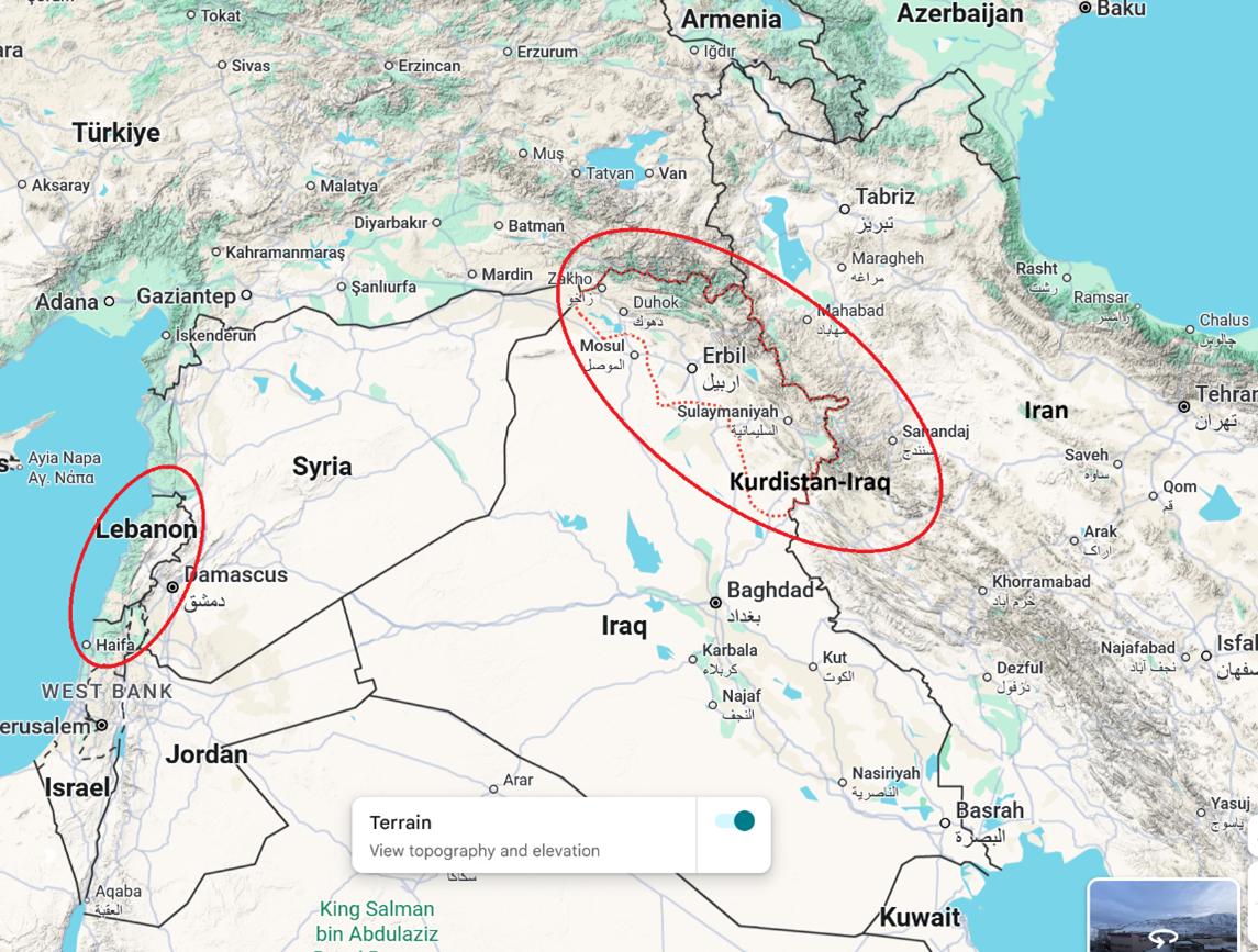 Map of Middle East