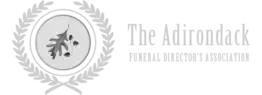 The Adirondack Funeral Directors Association logo with laurel wreath and flower emblem