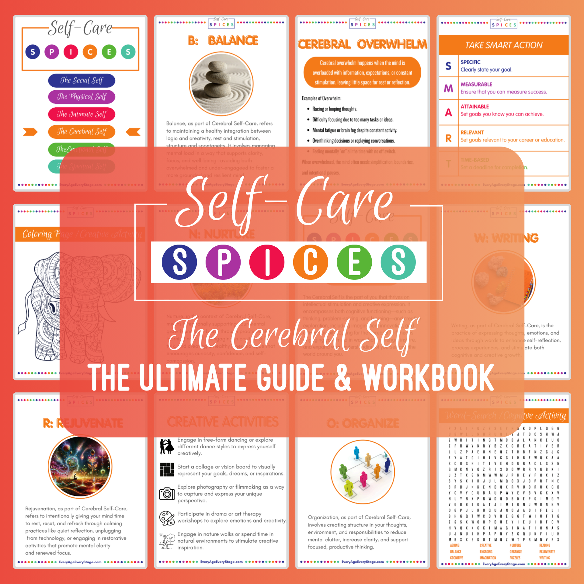 The Cerebral Spice Self-Care Workbook - Mental Wellness and Intellectual Growth